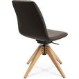 STUHL  in Echtleder pigmentiert Holz, Leder  - Eichefarben/Braun, Design, Leder/Holz (46/82,5-85,25/55cm) - Johann Jakob