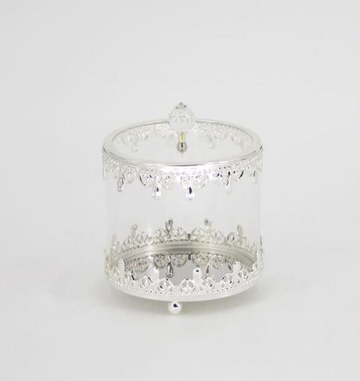 SCHMUCKBOX - Silberfarben, Glas/Metall (12/14,5cm) - Ambia Home