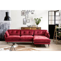 ECKSOFA Eckteil  JAPAN-2S.REC Dunkelrot Samt  - Dunkelrot, MODERN, Holz/Textil (269/155cm) - MID.YOU