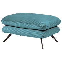 HOCKER Textil Petrol  - Petrol/Schwarz, Modern, Textil/Metall (90/45/60cm) - Pure Home Lifestyle