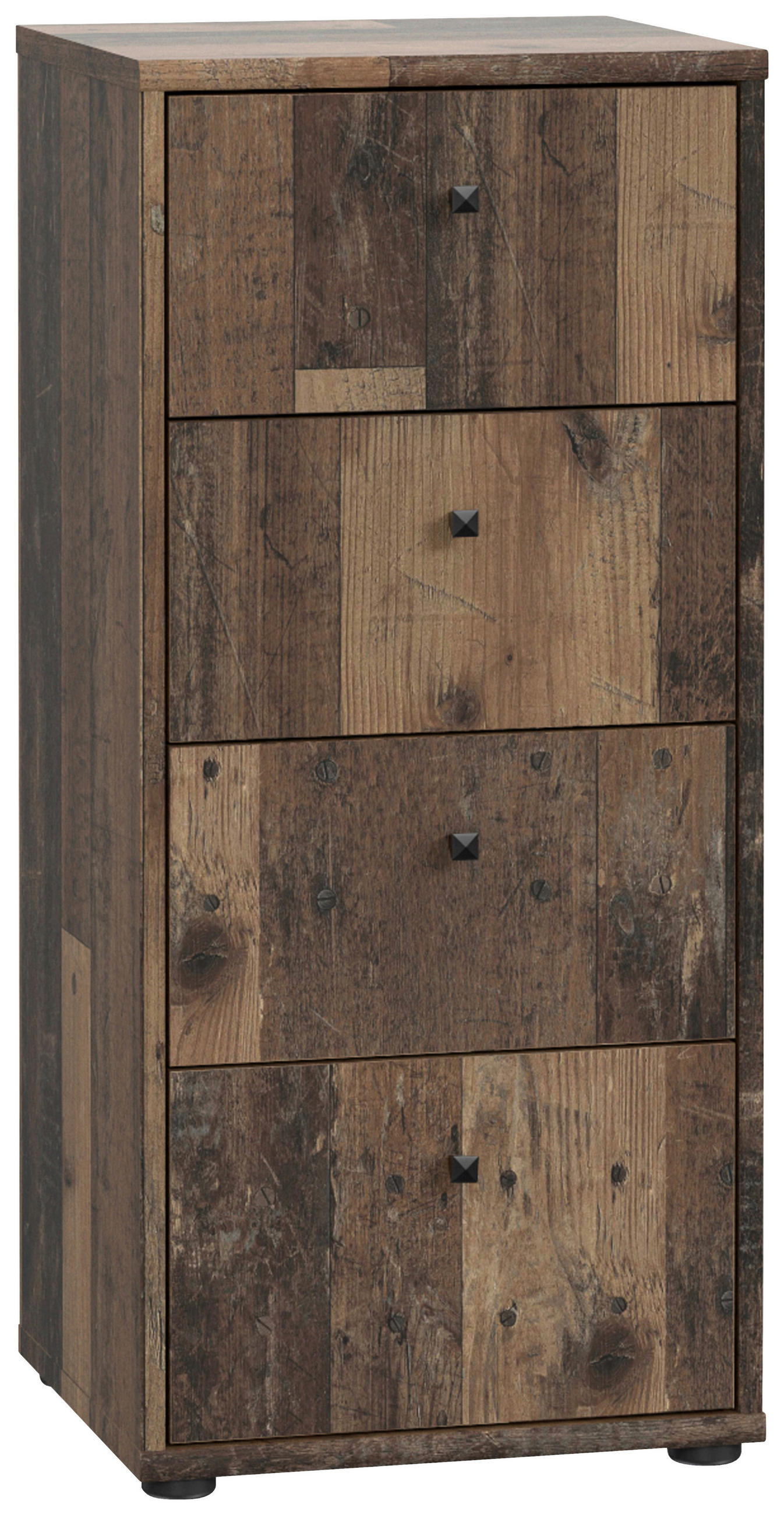 KOMMODE , 38,6/85,5/34,8 cm, 4 Schublade(n)  - Dunkelbraun/Graubraun, Design, Holzwerkstoff/Kunststoff (38,6/85,5/34,8cm)