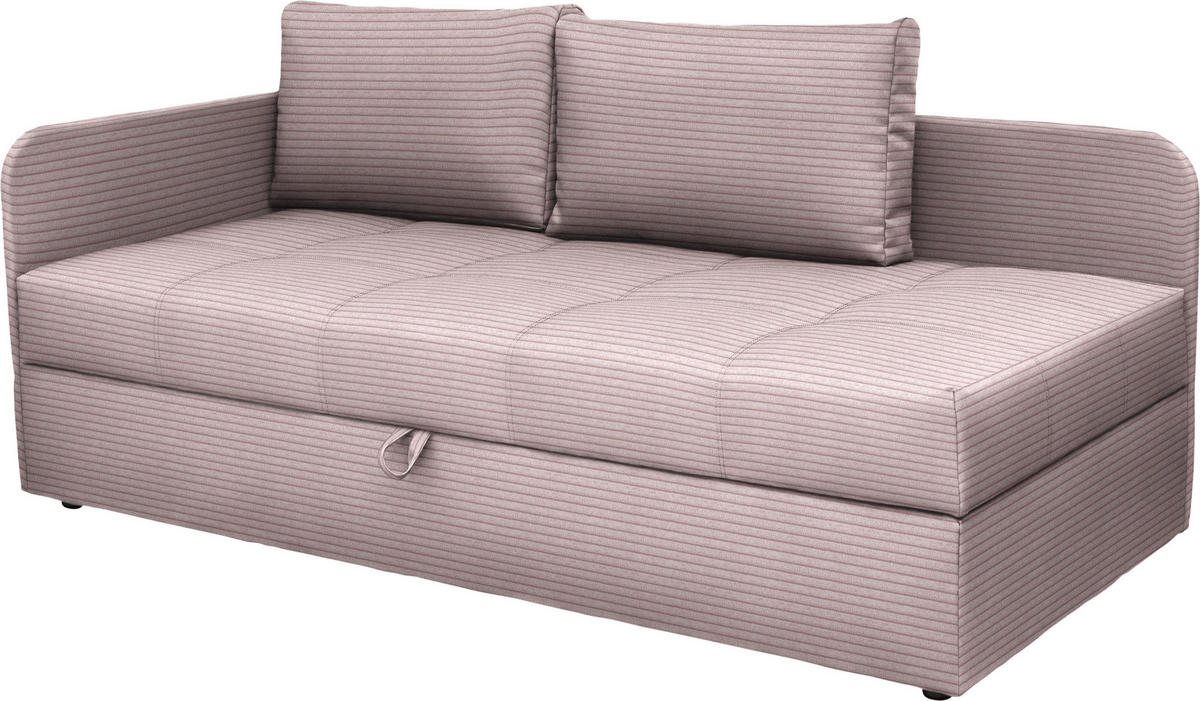 LIEGE Cord Hellrosa  - Hellrosa/Schwarz, Basics, Kunststoff/Textil (95/90/205cm) - Xora