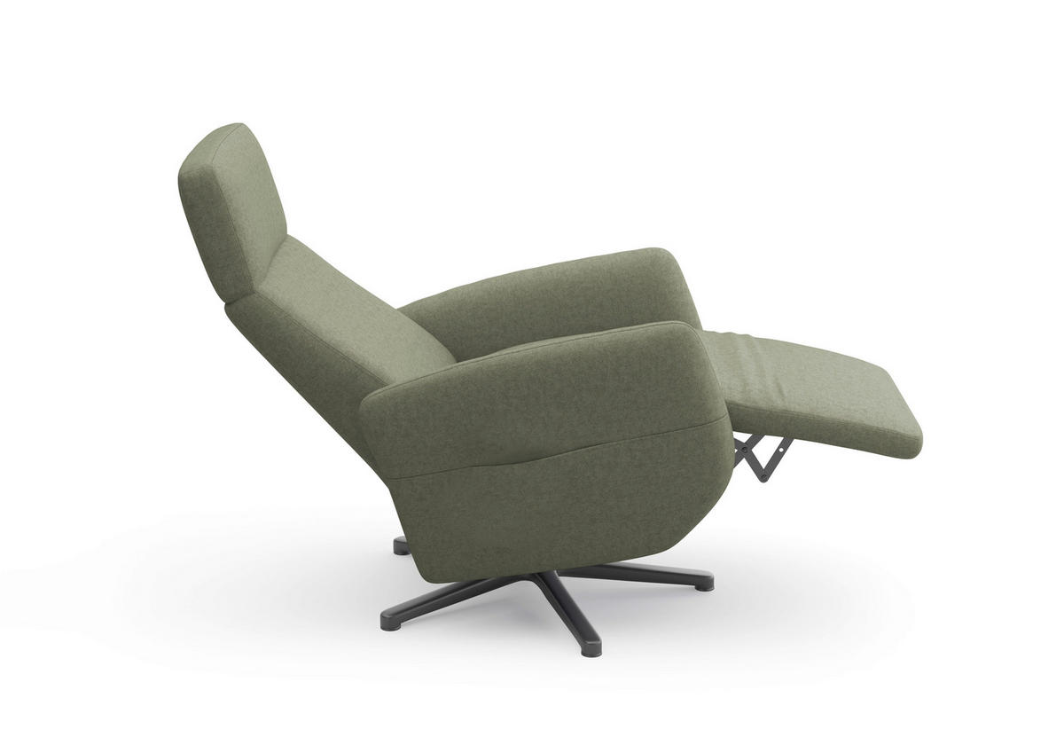 RELAXSESSEL in Textil Olivgrün  - Schwarz/Olivgrün, KONVENTIONELL, Textil/Metall (71/110/82cm) - Sit & More