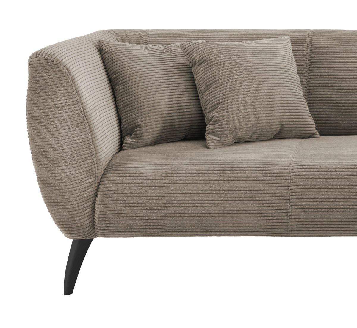 ECKSOFA  in Cord Graubraun  264/160 cm  - Graubraun/Schwarz, MODERN, Holz/Textil (264/160cm) - MID.YOU