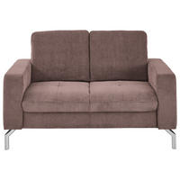 2-SITZER-SOFA  in Feincord Altrosa  - Chromfarben/Altrosa, Design, Textil/Metall (142/87/105cm) - Beldomo Style