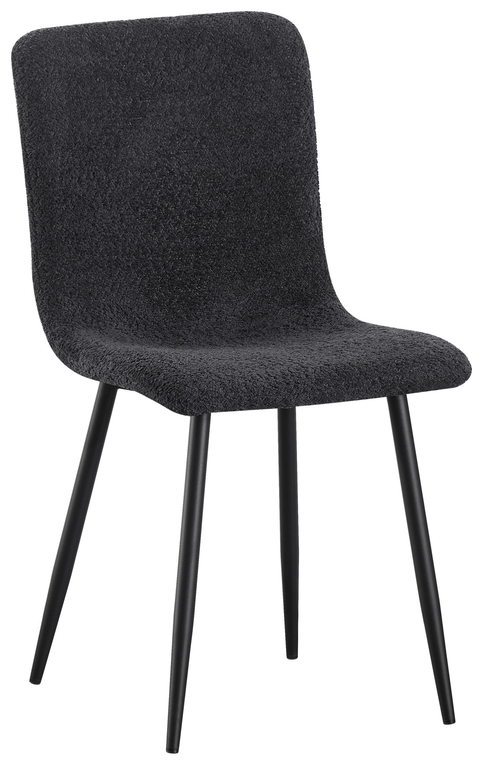 STUHL  in Eisen Bouclé Holz, Metall, Textil  - Schwarz/Grau, MODERN, Holz/Textil (43/86/54,5cm) - MID.YOU