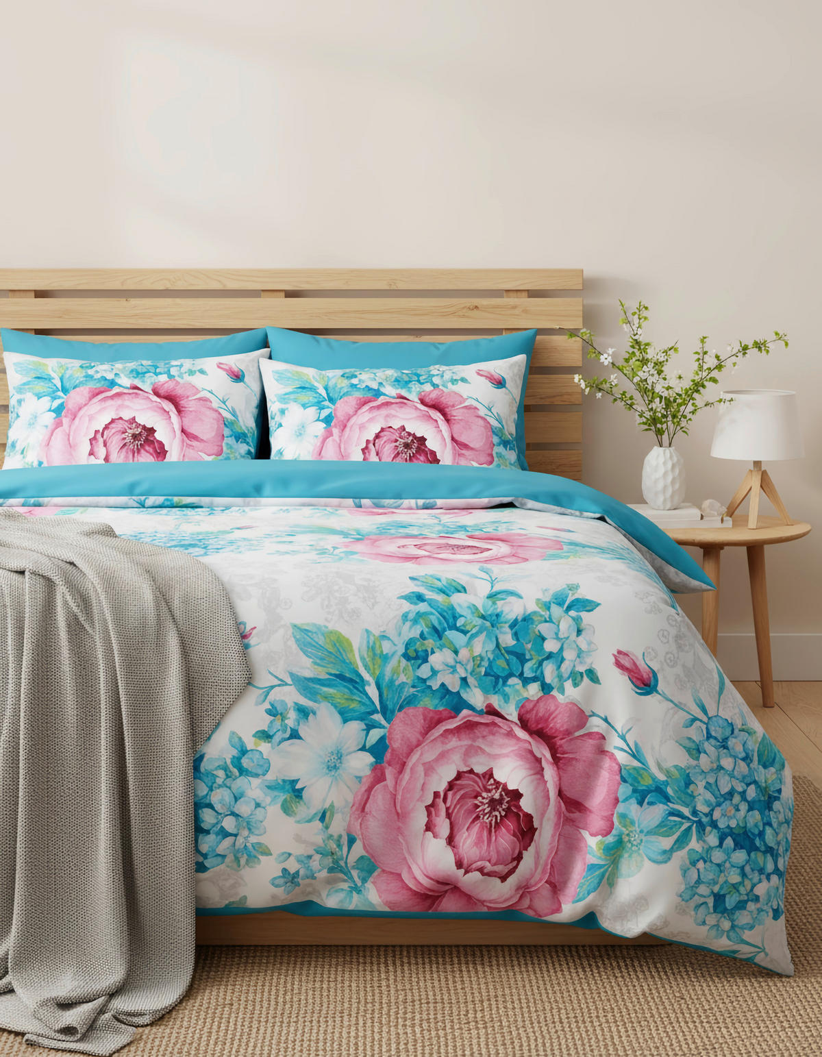 VÄNDBART PÅSLAKANSET TANJA satin 150/210 cm  - multicolor, Trend, textil (150/210cm) - Esposa