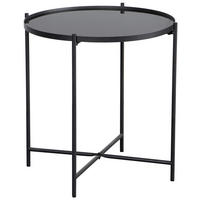 MASĂ AUXILIARĂ in metal, sticlă 51/51/53 cm  - negru, Basics, sticlă/metal (51/51/53cm) - Boxxx