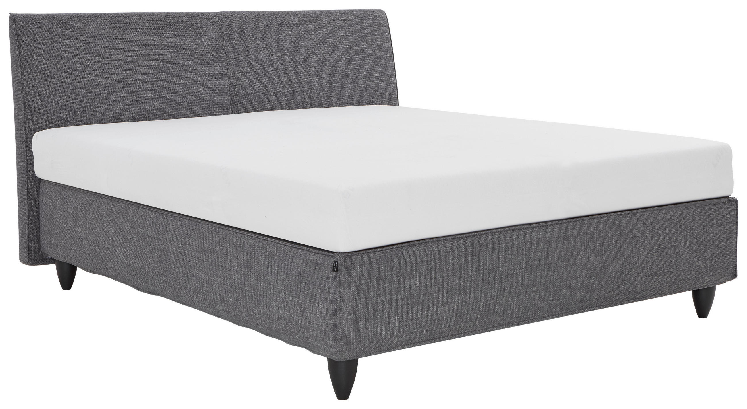 BOXSPRINGBETT 180/200 cm  in Grau, Dunkelgrau  - Dunkelgrau/Schwarz, Design, Holzwerkstoff/Kunststoff (180/200cm) - RUF Betten