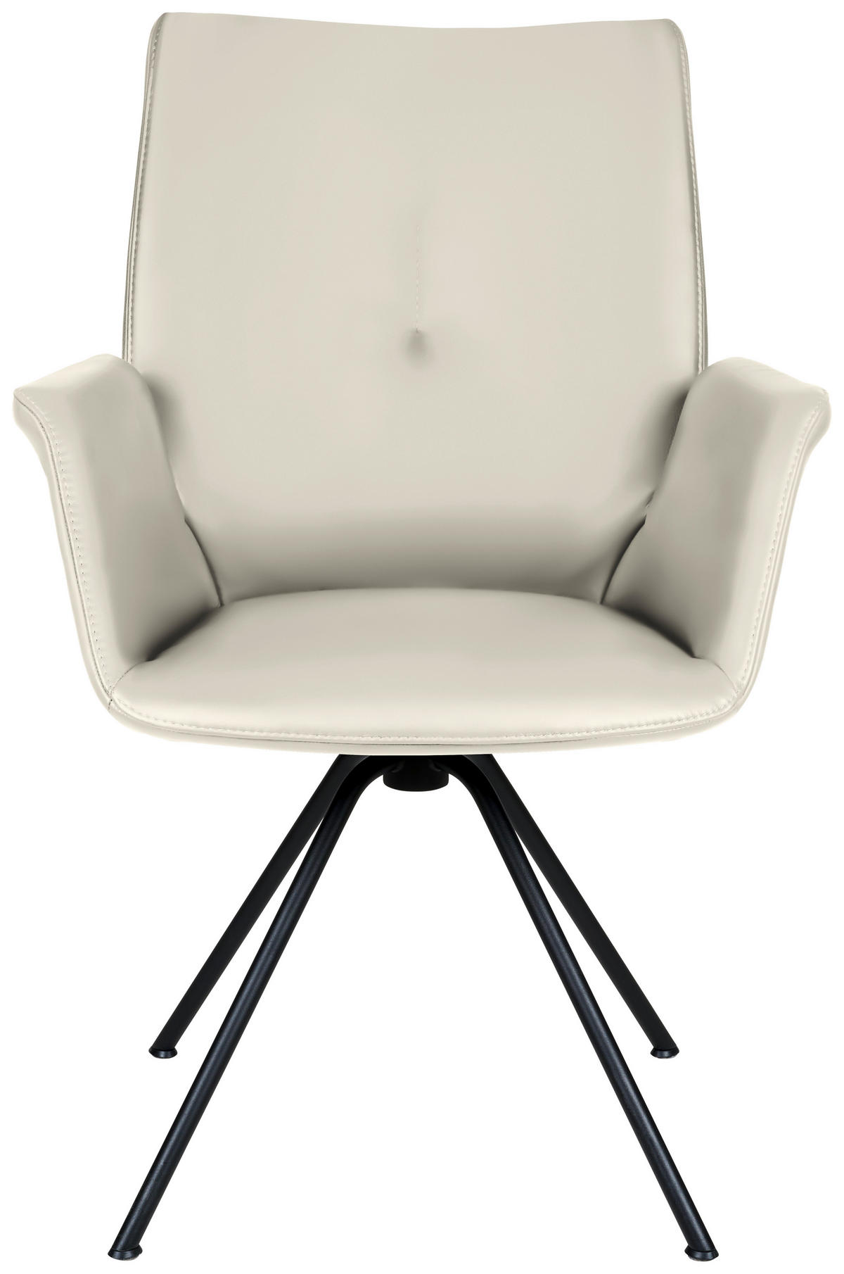 ARMLEHNSTUHL  in Stahl Echtleder pigmentiert  - Schwarz/Naturfarben, Design, Leder/Metall (65/91/63cm) - Dieter Knoll