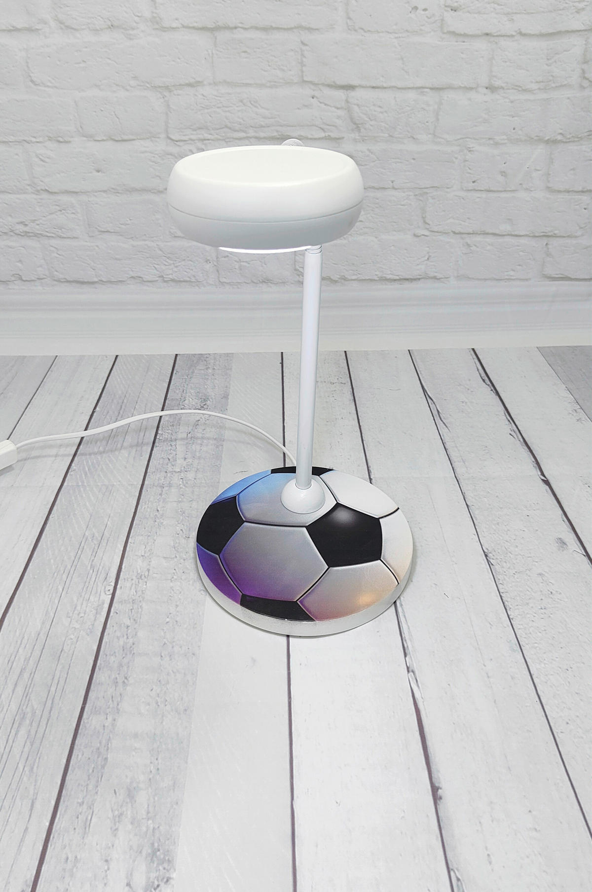DETSKÁ STOLNÁ LAMPA, 20/43/20 cm - viacfarebná/biela, Basics, kov/kompozitné drevo (20/43/20cm)