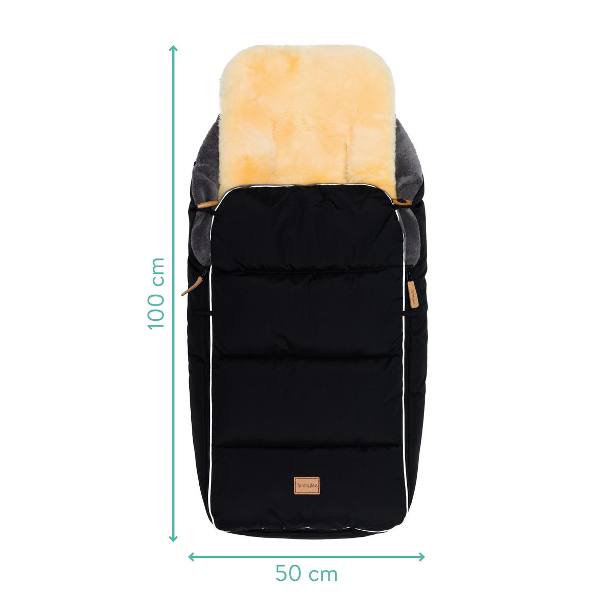 BUGGY-FUSSSACK Fluffy  - Schwarz, Trend, Leder/Textil (50/100cm) - Jimmylee