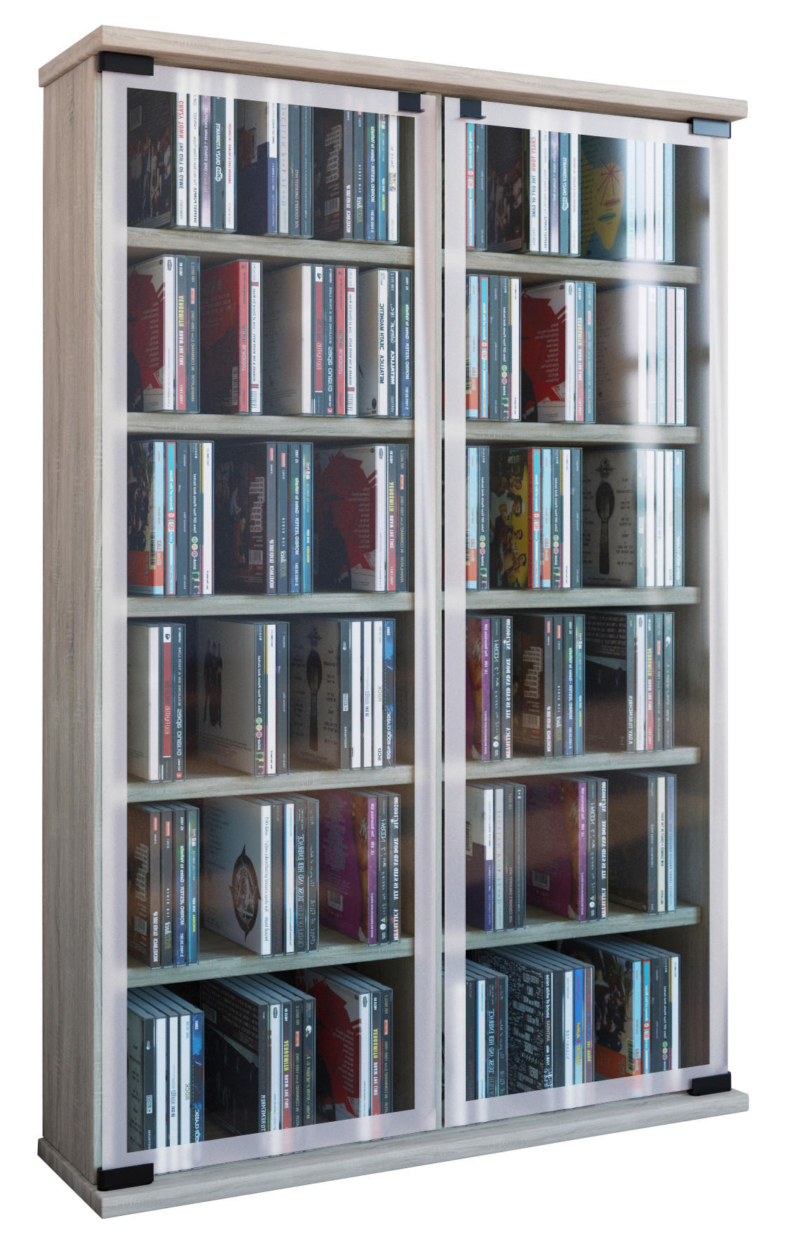 CD-HYLLA 60/92/18 cm  - ekfärgad, Klassisk, trämaterial/glas (60/92/18cm) - MID.YOU