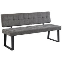 SITZBANK in Metall, Textil Hellgrau  - Hellgrau/Schwarz, MODERN, Textil/Metall (160/85/56cm) - Livetastic
