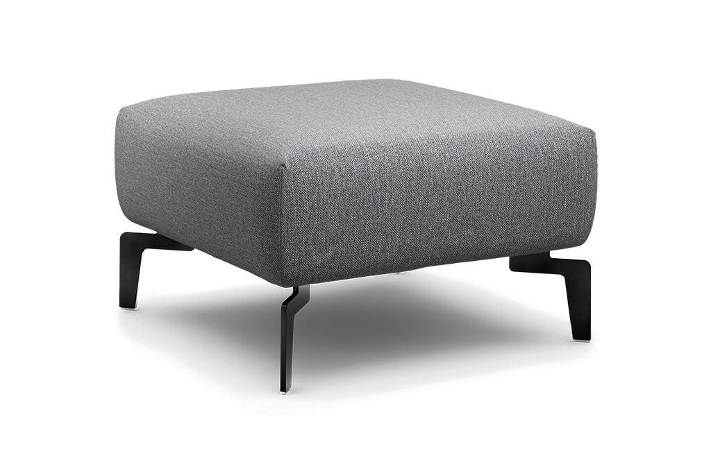 HOCKER in Textil Anthrazit  - Anthrazit/Schwarz, Design, Textil/Metall (70/70/46cm) - SENSOO