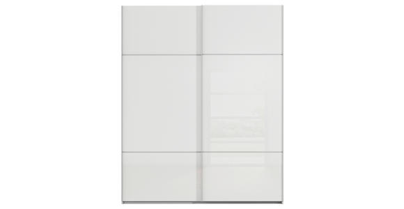 SCHWEBETÜRENSCHRANK in Grau, Weiß - Weiß/Grau, KONVENTIONELL, Glas/Holzwerkstoff (181/223/67cm) - Novel