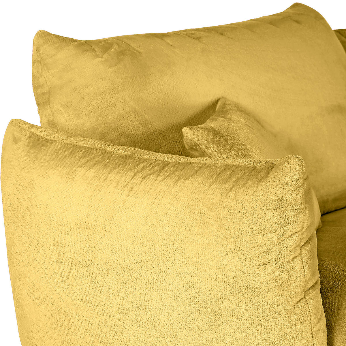 BIG SOFFA i plysch gul  - svart/gul, Klassisk, textil/plast (240/78/107cm) - MID.YOU