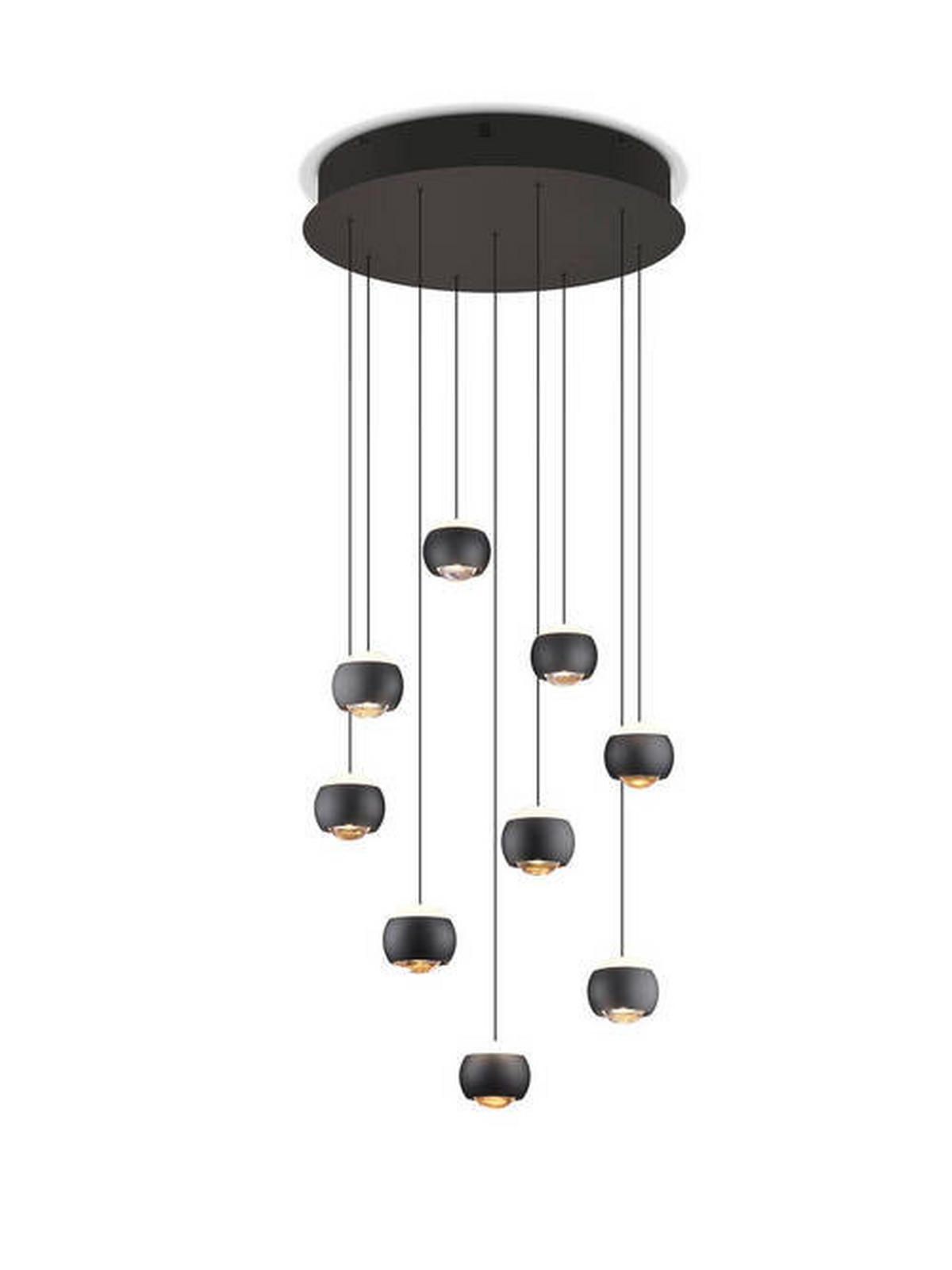 ZÁVĚSNÉ LED SVÍTIDLO, 54,0/200,0 cm  - černá/průhledné, Design, kov/plast (54,0/200,0cm) - Trio Leuchten