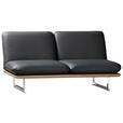 SCHLAFSOFA  in Echtleder Schwarz  - Chromfarben/Schwarz, Design, Leder/Holz (164/92/90cm) - Dieter Knoll