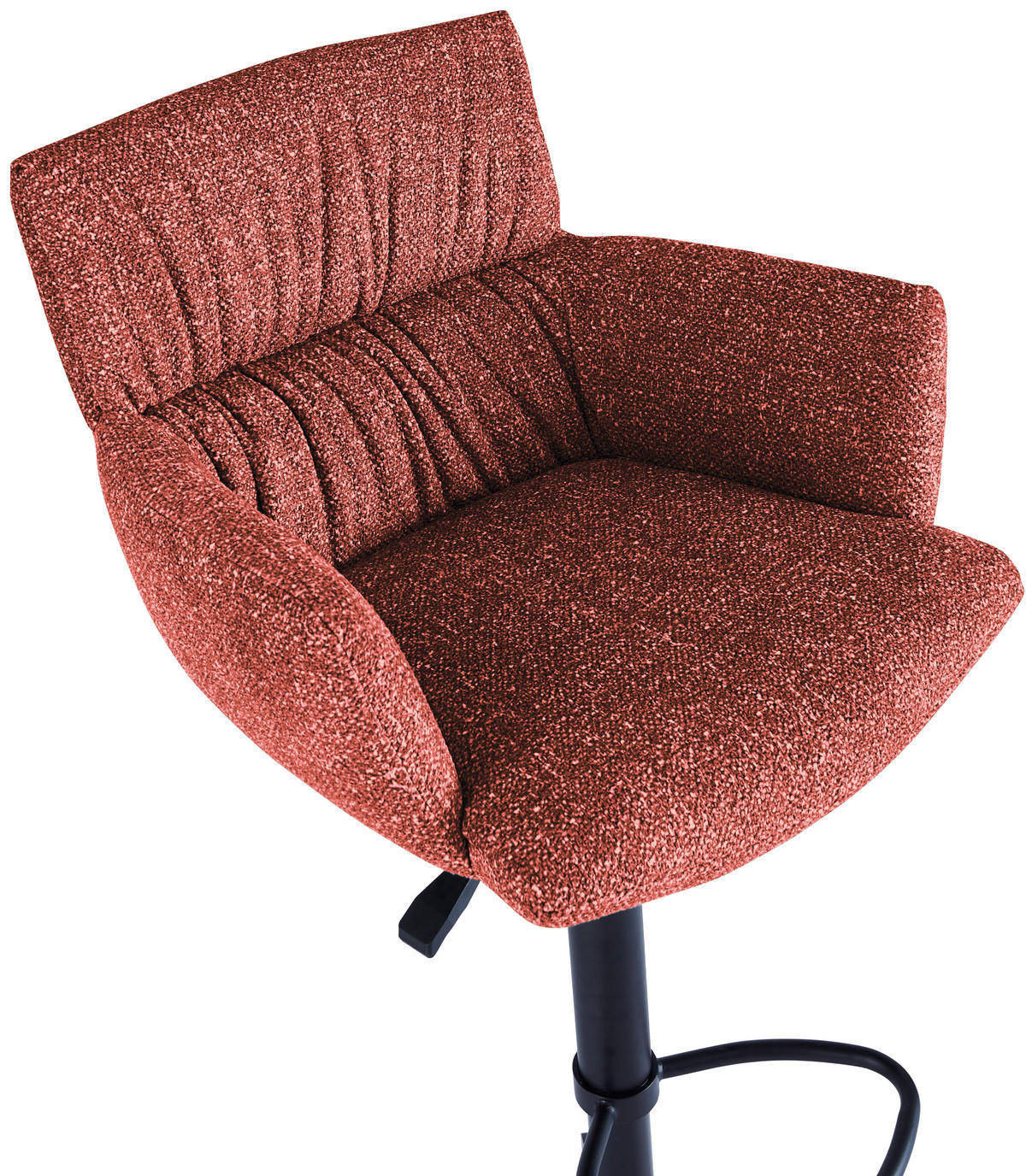 BARHOCKER Leinenoptik Rostfarben Eisen Sitzfläche 360° drehbar, automatische Rückholfunktion  - Rostfarben/Schwarz, Design, Textil/Metall (58/88-112/58cm) - Dieter Knoll