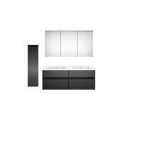 BADEZIMMER  in 150 cm  - Dunkelgrau/Weiß, KONVENTIONELL, Keramik/Holzwerkstoff (150cm) - Puris