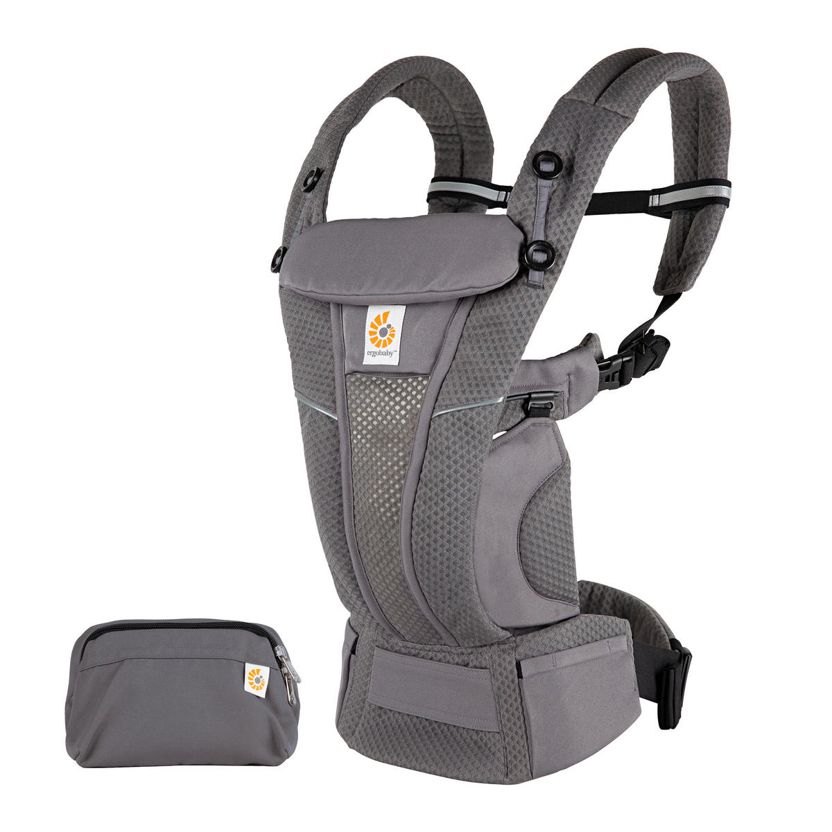 BABYTRAGE Omni Breeze  - Grau, Basics, Textil (23,5/16/27cm) - Ergo Baby