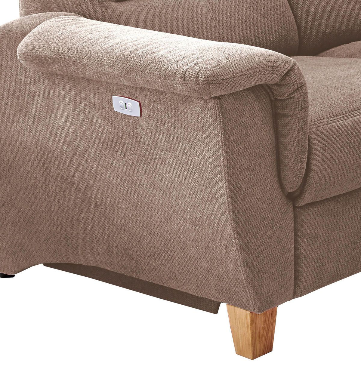 ECKSOFA in Struktur Hellbraun  - Wildeiche/Hellbraun, Konventionell, Holz/Textil (186/237cm) - Livetastic