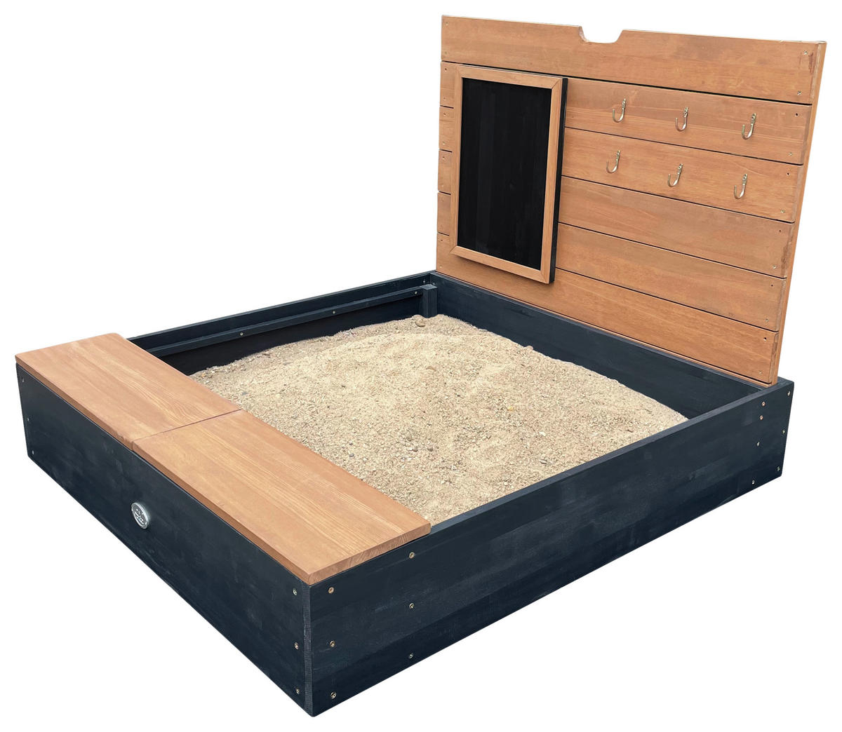 SANDKASTEN  - Anthrazit/Braun, KONVENTIONELL, Holz (90/74/100cm) - Ambia Garden