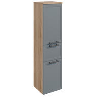 MIDISCHRANK 40/122,5/38 cm  - Edelstahlfarben/Eichefarben, MODERN, Holzwerkstoff/Metall (40/122,5/38cm) - Celina Home