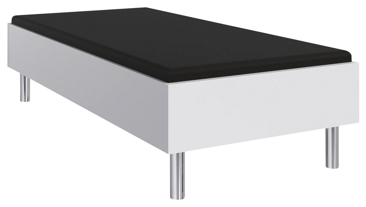 FUTONSKA POSTELJA   x  , leseni material bela  - barve nerjavečega jekla/bela, Moderno, leseni material (90/200cm) - Hom`in