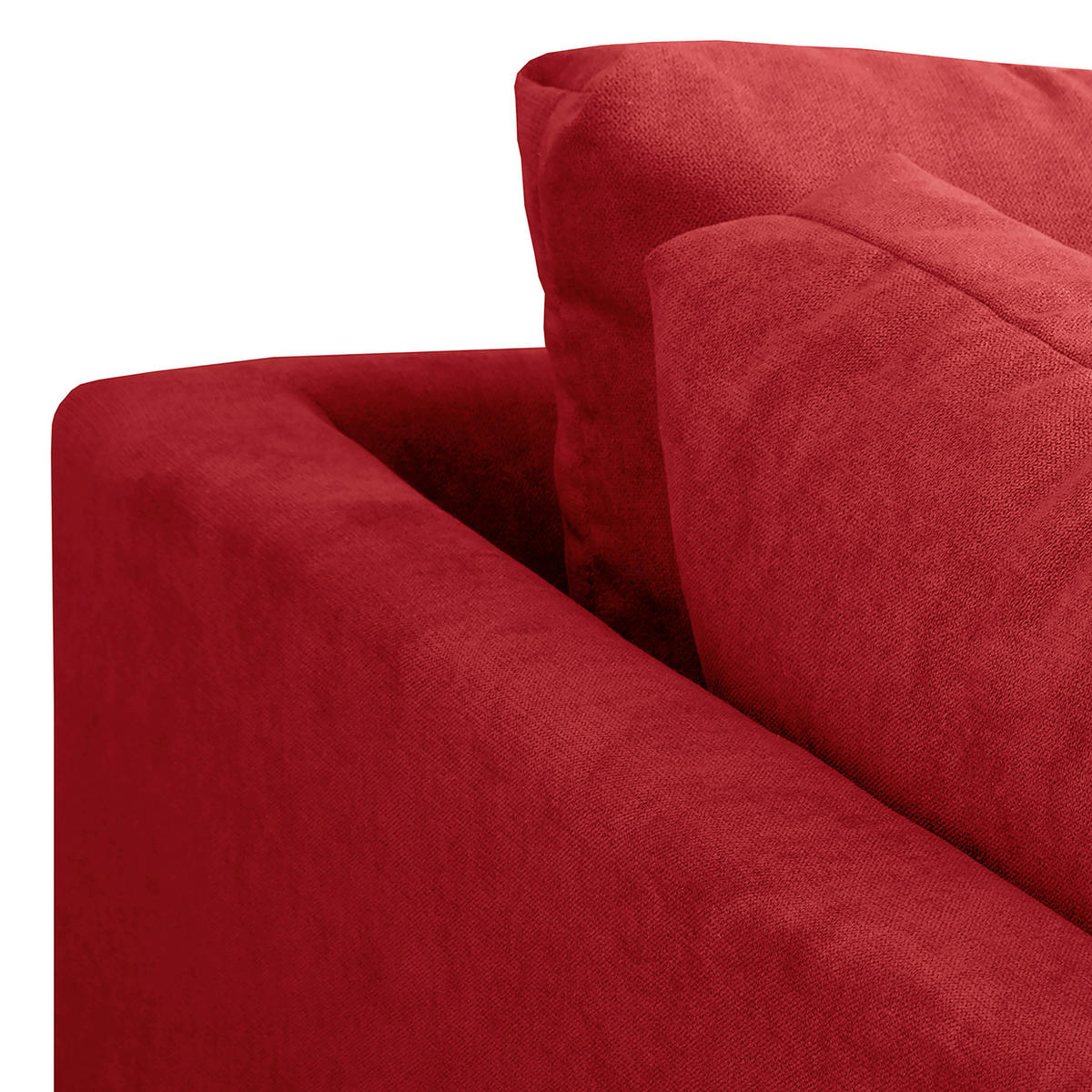 ECKSOFA Ariella in Mikrofaser Rot  161/231 cm  - Rot/Naturfarben, Design, Holz/Textil (161/231cm) - Livetastic