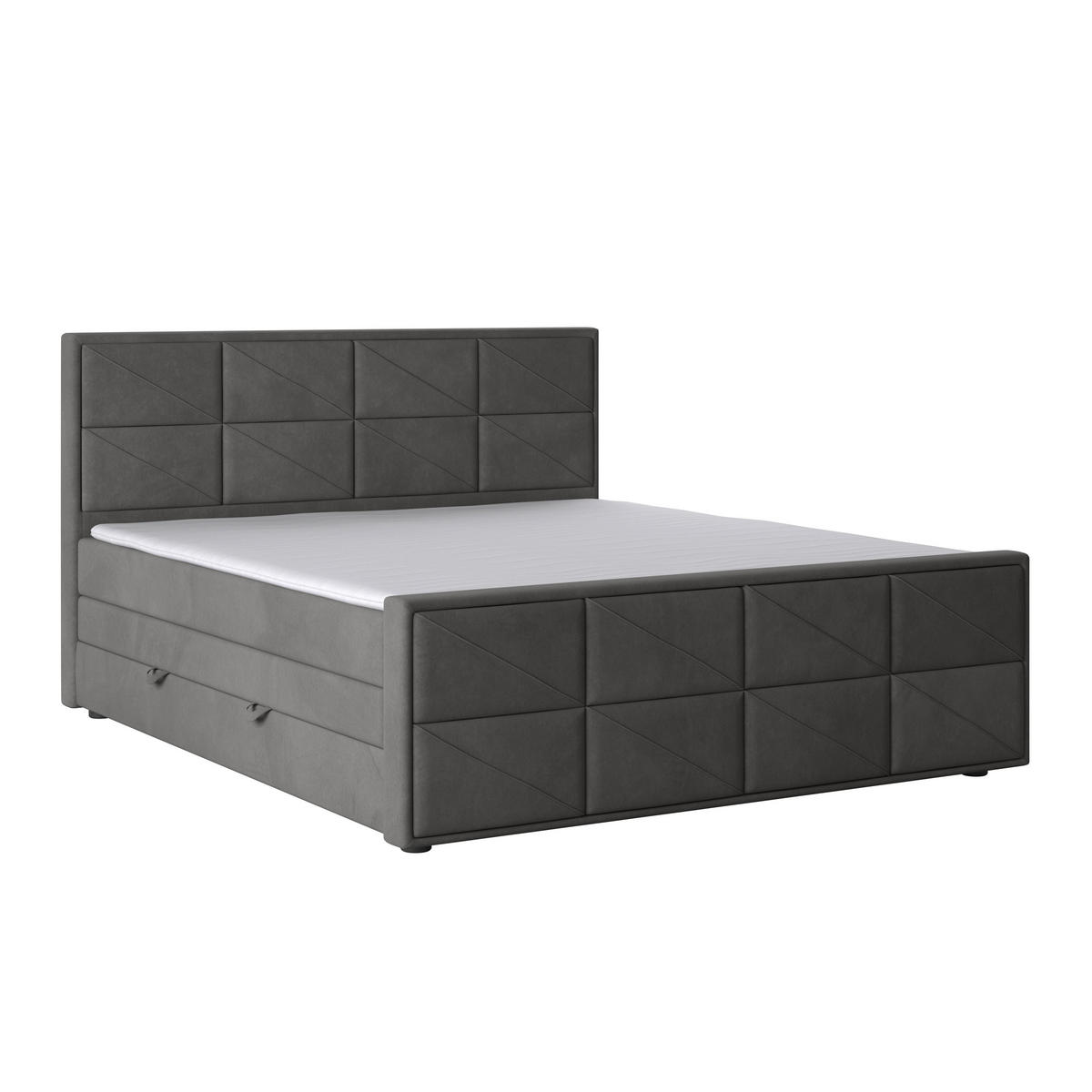 BOXSPRINGBETT 180/200 cm  in Anthrazit  - Anthrazit/Schwarz, MODERN, Karton/Holzwerkstoff (180/200cm) - MID.YOU
