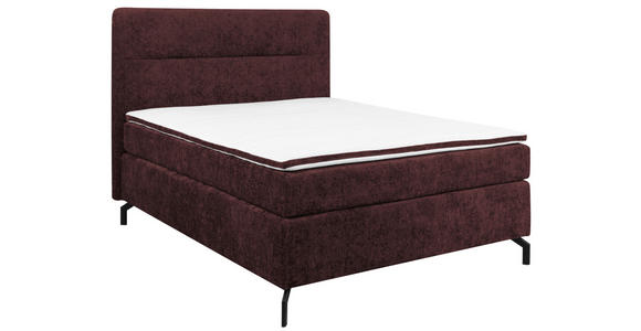 BOXSPRINGBETT 140/200 cm in Dunkelrot - Schwarz/Dunkelrot, Design, Textil/Metall (140/200cm) - Esposa
