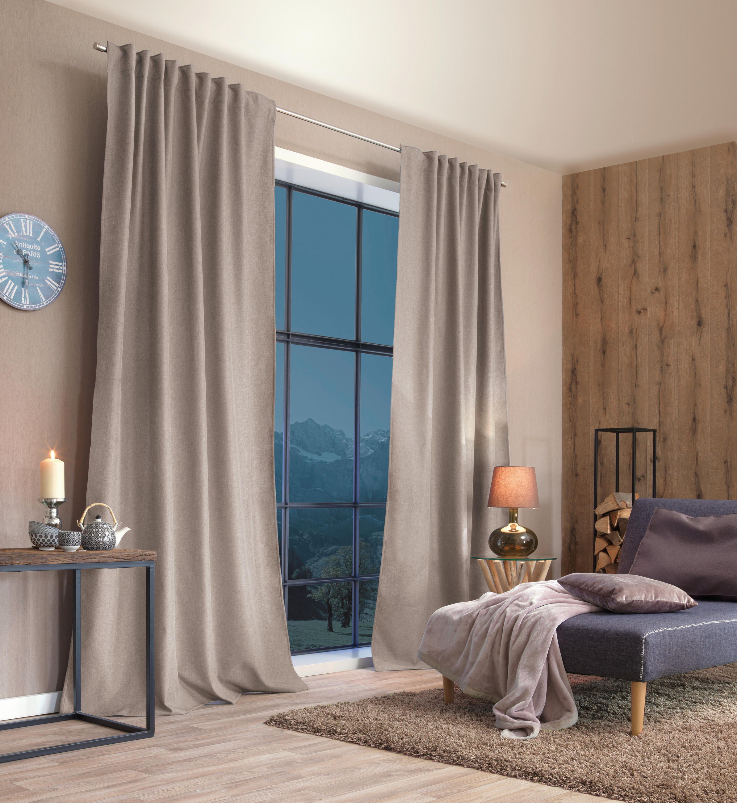THERMOVORHANG blickdicht  - Naturfarben, KONVENTIONELL, Textil (135/245cm)