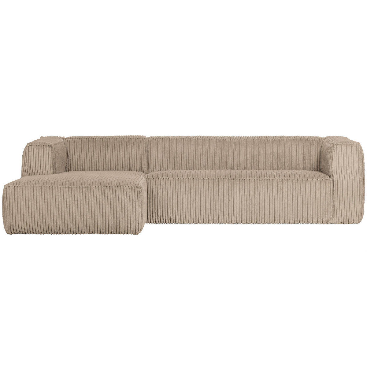 ECKSOFA Bean in gerippt Sandfarben  175/305 cm  - Sandfarben/Schwarz, Design, Kunststoff/Textil (175/305cm) - Livetastic