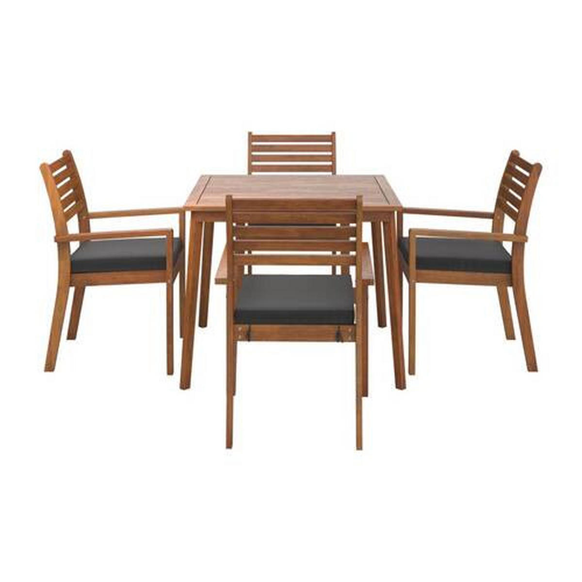 GARTENTISCHGRUPPE  - Anthrazit/Teakfarben, MODERN, Holz/Textil (90/65/75/82/90/62cm) - Ambia Garden