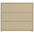 KOMMODE , 95/83/42 cm, 3 Schublade(n)  - Silberfarben/Hellgelb, Trend, Holzwerkstoff/Kunststoff (95/83/42cm) - Carryhome