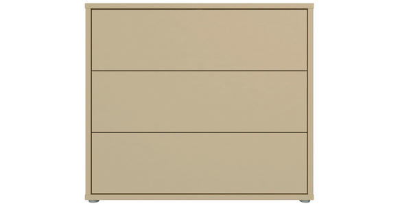 KOMMODE , 95/83/42 cm, 3 Schublade(n)  - Silberfarben/Hellgelb, Trend, Holzwerkstoff/Kunststoff (95/83/42cm) - Carryhome