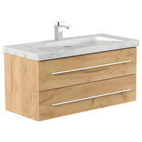 WASCHTISCHKOMBI 100 cm  - Eichefarben/Weiß, Basics, Holzwerkstoff/Stein (100cm) - MID.YOU