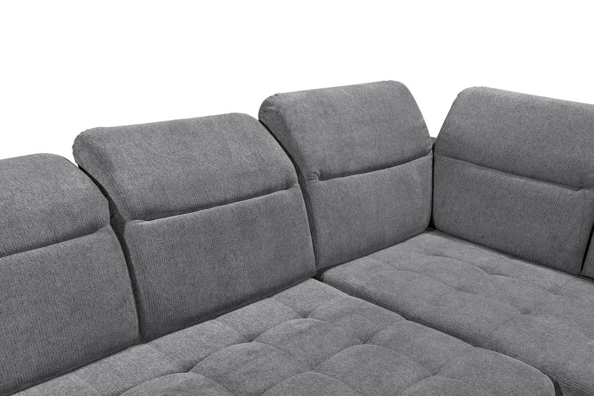 ECKSOFA in Webstoff Anthrazit  - Anthrazit/Schwarz, Konventionell, Kunststoff/Textil (282/200cm) - MID.YOU