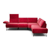 ECKSOFA in Samt Rot  249-263/193 cm  - Rot/Schwarz, Design, Textil/Metall (249-263/193cm) - SENSOO