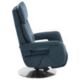 RELAXSESSEL in Leder Blau  - Blau/Edelstahlfarben, Design, Leder/Metall (78/112/85cm) - Cantus