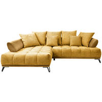 ECKSOFA Chenille Currygelb  - Currygelb/Schwarz, Modern, Textil/Metall (184/262cm) - MID.YOU