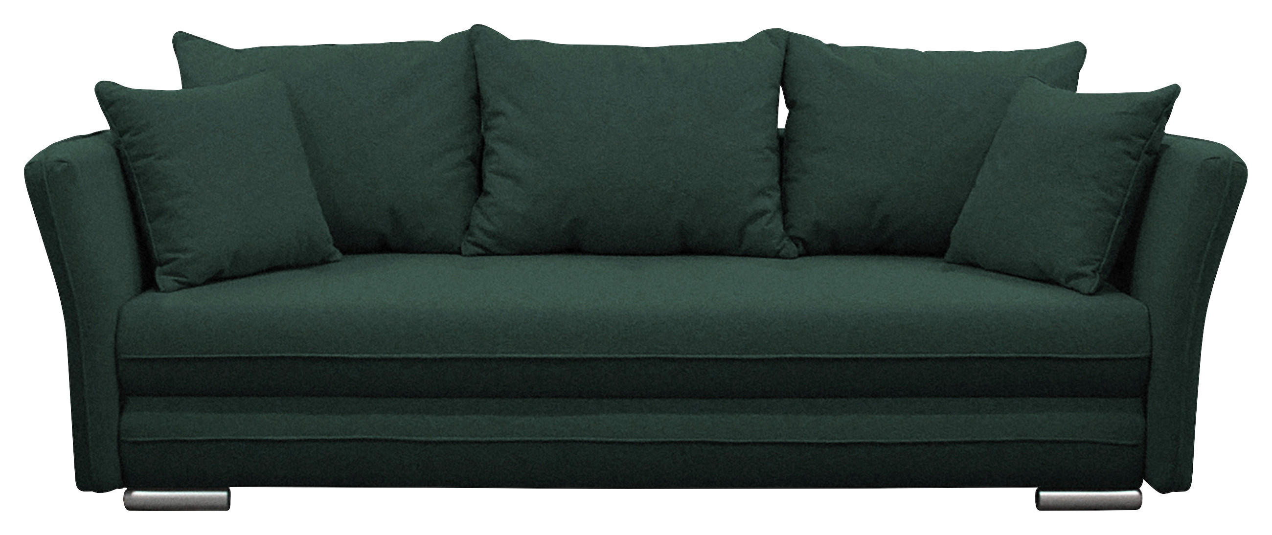 SCHLAFSOFA Webstoff Dunkelgrün  - Dunkelgrün/Silberfarben, Design, Kunststoff/Textil (235/83/106cm) - MID.YOU