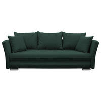 SCHLAFSOFA  mit Webstoff Dunkelgrün  - Dunkelgrün/Silberfarben, Design, Kunststoff/Textil (235/83/106cm) - MID.YOU