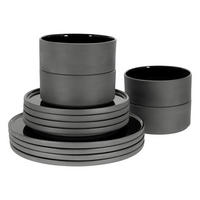 TAFELSERVICE 12-teilig  - Schwarz, Trend, Keramik (39/34/34null) - Connubia 