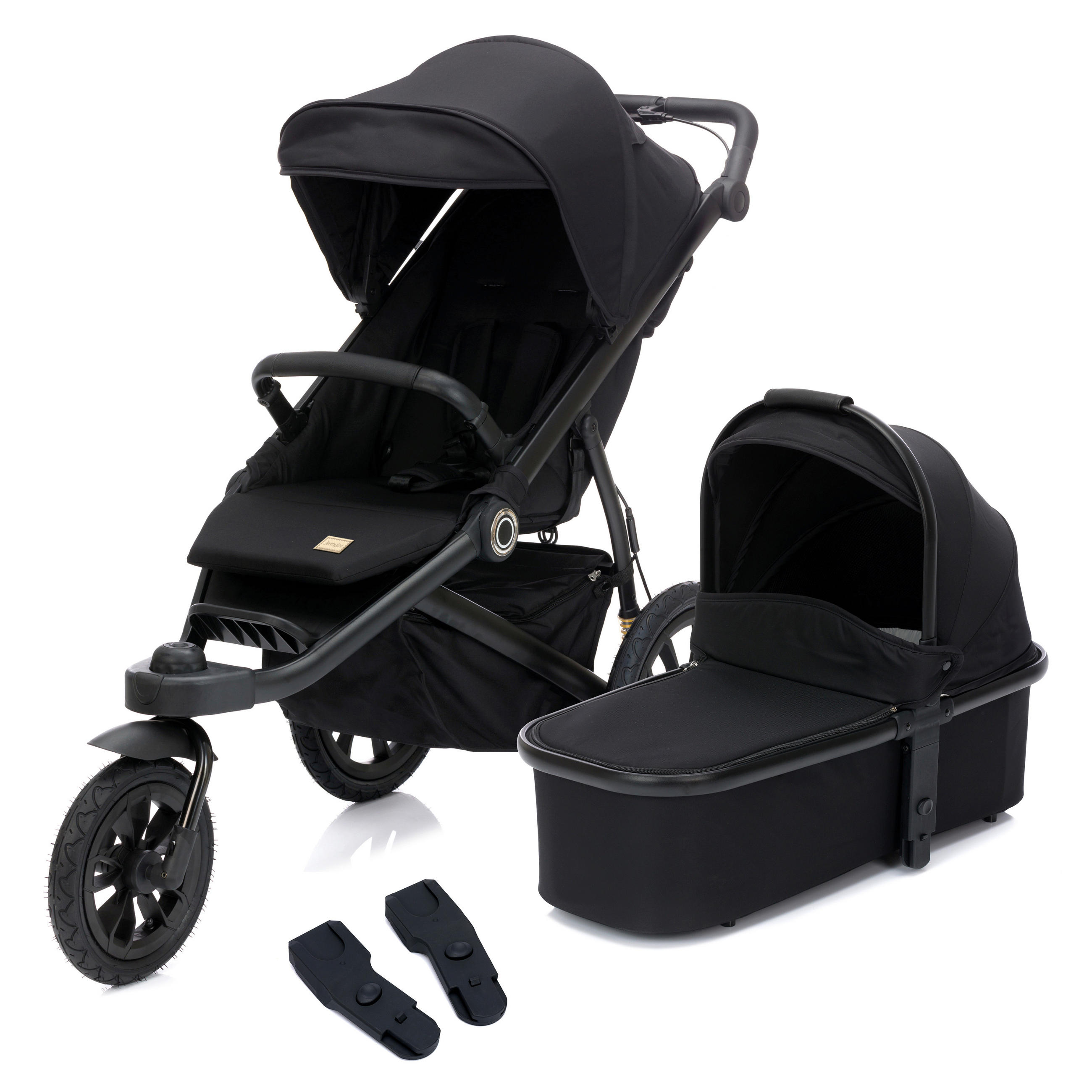 JOGGER Set Jogger Run schwarz  - Salbeigrün/Schwarz, Basics, Textil/Metall (125/57/107cm) - Fillikid