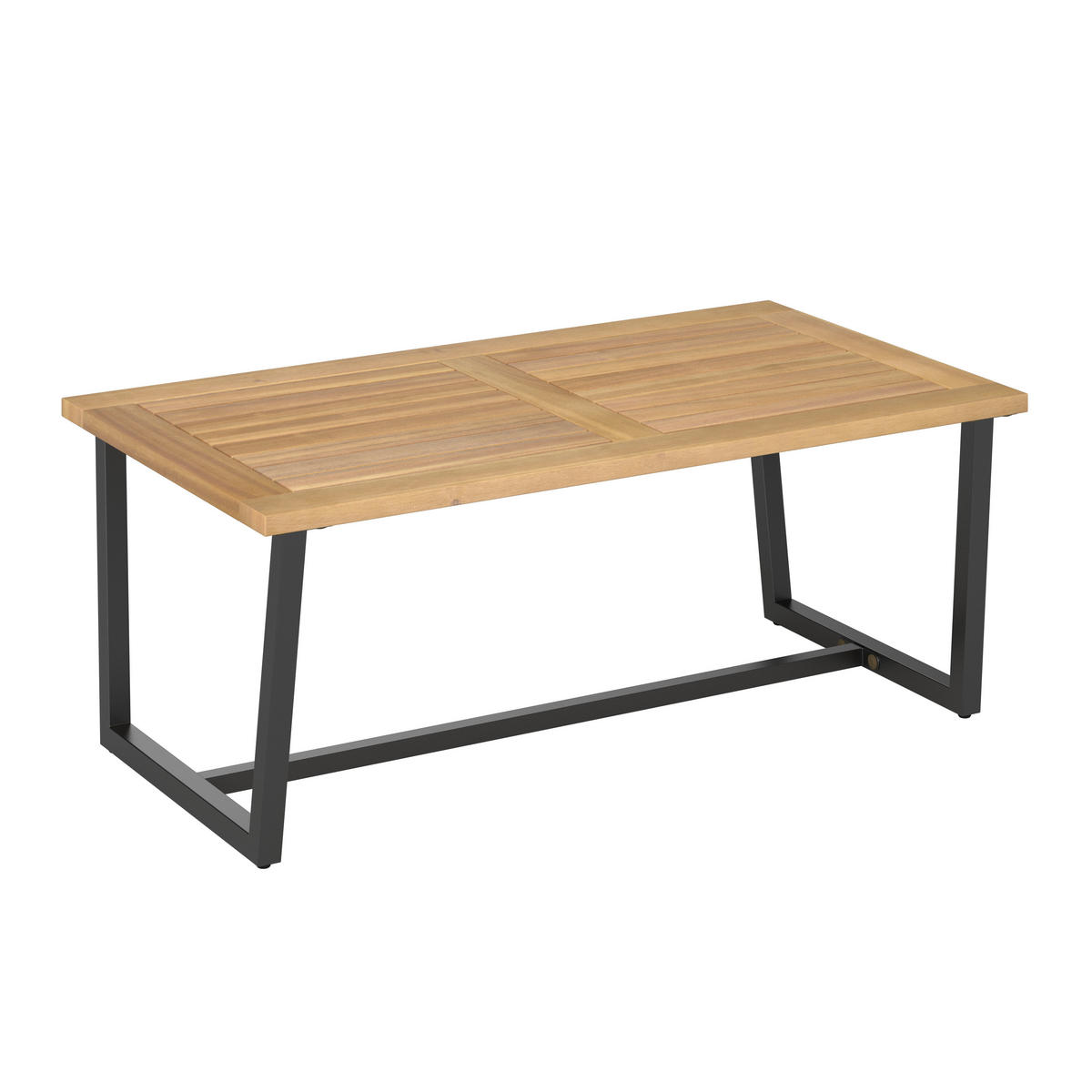GARTENSET Webstoff Akazie Hartholz Stahl  - Schwarz/Akaziefarben, Design, Holz/Textil (262/134/69cm) - Ambia Garden