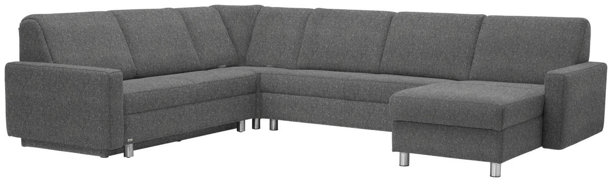 WOHNLANDSCHAFT in Chenille Grau  - Alufarben/Grau, KONVENTIONELL, Kunststoff/Textil (236/323/158cm) - Sedda