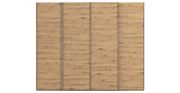 SCHWEBETÜRENSCHRANK 271/223/68 cm 4-türig Eiche Artisan - Chromfarben/Eiche Artisan, Design, Holzwerkstoff/Metall (271/223/68cm) - Novel
